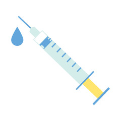 シンプルな注射器のイラスト　ワクチン、感染症対策