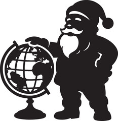 Santa Claus planning global Christmas delivery route