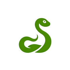 Fototapeta premium A stylized green snake design representing nature and wildlife, perfect for educational or environmental themes.