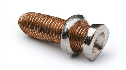 Metallic Screw and Washer Close up