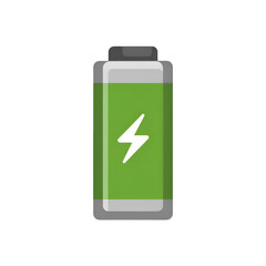 A vibrant green battery icon representing power and energy. Perfect for illustrating concepts related to technology and sustainability.