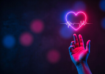 A finger touching a heart icon that transforms into a thumbs-up, perfect for showing appreciation or changing a reaction on social media platforms