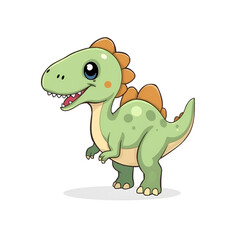 Cute Dinosaur Cartoon Maiasaura On White Background.