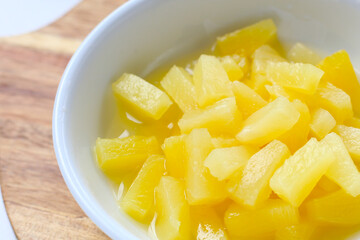 Sweet pineapple chunks in light syrup