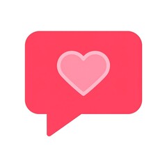 Vector Heart Icon in Speech Bubble, Social Media Like Symbol.