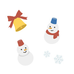 かわいい雪だるまのイラスト