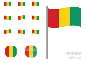 Guinea Flag Africa Country Waving Animation App Icon Vector