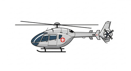 Air ambulance helicopter vector illustration emergency medical service transportation aircraft rescue vehicle