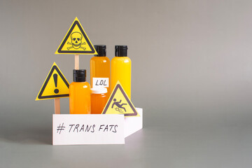 The concept of the dangers of foods containing large amounts of trans fats and their dangers.