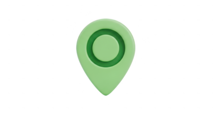 Green location pin icon isolated on transparent background