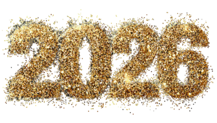 Sparkling gold glitter numerals "2023