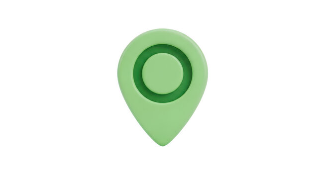 Green location pin icon isolated on transparent background