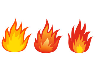 Cartoon Fire Flames Illustration with Heat Effect