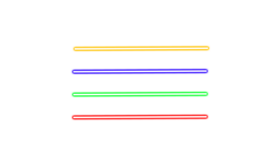 blue, yellow, green and red glowing neon lines, neon light line,  blue, yellow, green and red neon line on white background