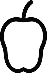Simple outline apple graphic icon for healthy eating and food related designs clean fruit symbol