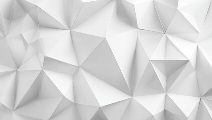 Abstract textured background of a seamless pattern of interconnected,faceted, off-white, triangular shapes creating a three-dimensional,geometric, low-poly effect
