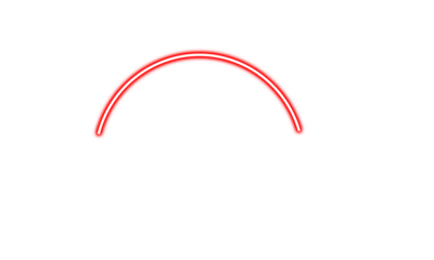 red color neon glowing curved line, red neon glowing arc, neon effect on white background