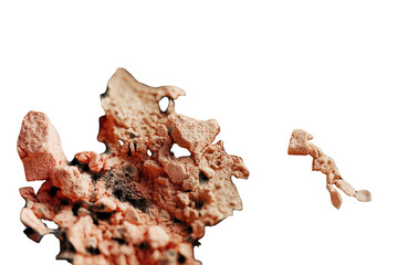 Fototapeta premium Close-up view of textured, granular, coral-toned substance