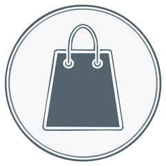 Simple shopping bag icon in a circle for e-commerce, retail, and web design