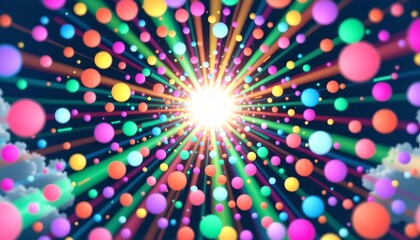 Vibrant Light Burst with Bokeh and Dreamy Colors