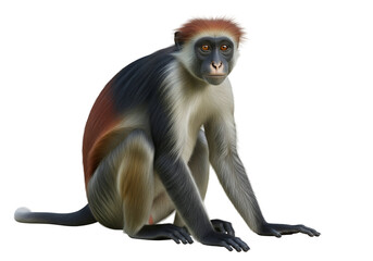 Obraz premium A detailed illustration of a red-capped monkey, showcasing its rich coat colors and attentive expression.