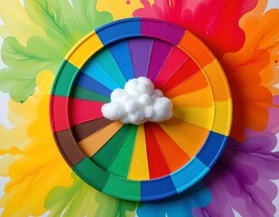 Obraz premium Color Wheel with Cloud Center and Gradient Background