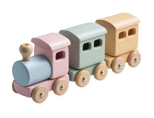 Pastel wooden train set