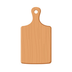 Wooden Cutting Board Kitchen Utensil Isolated on White Background