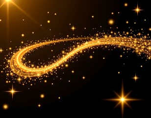 Fototapeta premium Golden Sparkling Arc Over Night Sky