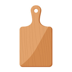 Wooden Cutting Board Kitchen Utensil Isolated on White Background