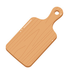 Wooden Cutting Board Kitchen Utensil Isolated on White Background
