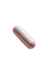 Light peach-colored capsule, angled view