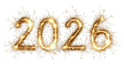 Sparkling gold 2026 numerals