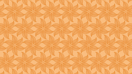 seamless rounded leaves in line art style. Vector art of leaves in autumn vibe