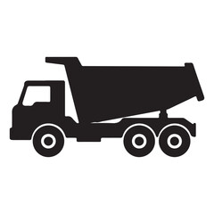 Fototapeta premium Dump Truck Silhouette Illustration Heavy Equipment Construction Vehicle Machinery and Transportation Icon for Design and Graphic Elements