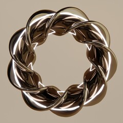 Golden Abstract Twisted Metallic Ring and Neon Rings