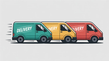 Delivery trucks vector illustration for fast shipping and logistics services transportation business concept