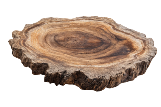 Wooden tree slice, flat, natural