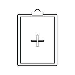 Obraz premium Medical clipboard with plus symbol icon