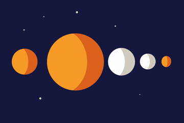 vector illustration of an orange planet