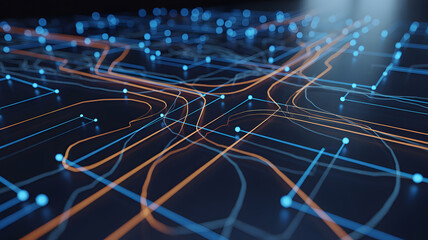 Modern network connections visual for high tech communication and data transfer