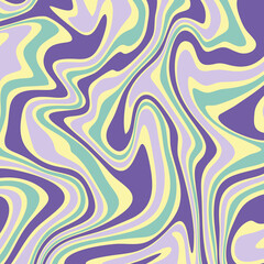 A Swirling Retro Pattern of Soft Pastel Hues with Organic Fluid Shapes Creating a Groovy Visual Effect for Design.