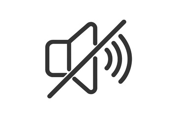 No music and sound off icon concept. Mute button vector illustration for user interface. Silent mode symbol. Audio prohibited and volume off sign for web design and apps.