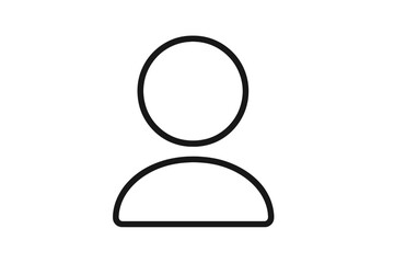 User avatar icon, simple person pictogram. Minimalist line art symbol for profile, account, or contact. Generic member glyph for web, app UI, UX and social network.