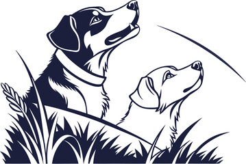 Striking silhouette illustration featuring bold geometric shapes and vibrant color accents