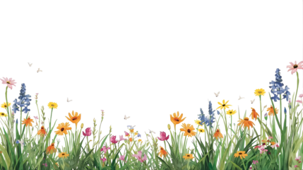 Water color flower garden