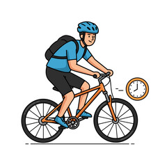 Obraz premium Cyclist wearing helmet riding mountain bike cartoon