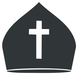 Obraz premium Religious miter with cross symbol representing Christian faith and spiritual leadership