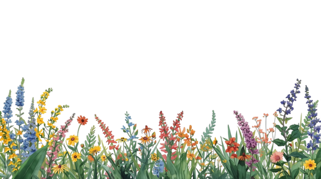 Water color flower garden