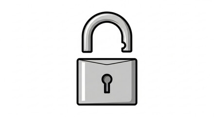 Unlock security padlock vector illustration for privacy protection and access control concepts design 100